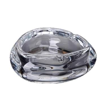 Imagem de Cinzeiro de vidro cinzeiro de vidro para hotel, casa, sala de estar, escritório, cinzeiro transparente, cinzeiro externo (pequeno)