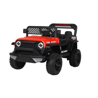 Imagem de Bang Toys - Carrinho Elétrico Infantil Adventure 12V - com Luzes de LED, Sons, Entrada USB/MP3, Bluetooth, Controle Remoto - Suporta até 50kg - Cor Vermelho