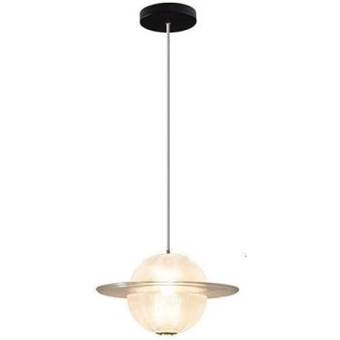 Imagem de Lustre de LED de luxo moderno, luminária pendente de teto, luminária pendente nórdica de vidro transparente, estrela, planeta, para cozinha, ilha, quarto infantil, corredor, hall de entrada