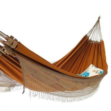 Imagem de rede de descanso antialergica sol a sol casal caramelo tecido brim - R