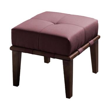 Imagem de Puff Decorativo 45cm Martínez Veludo Pés Madeira Rosa/Imbúia - Gran Belo