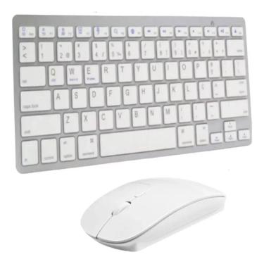Imagem de Kit Teclado Mouse Slim Bluetooth para Celular Tablet Pc Notebook e Smart TV