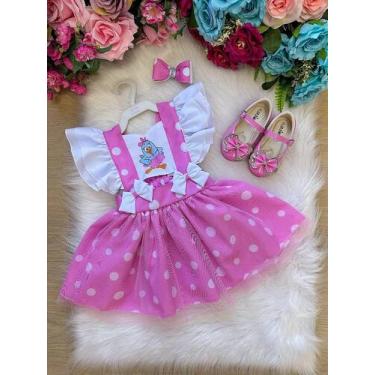 Imagem de Romper/Vestido Princesa Belli Galinha Pintadinha Rosa - Tecido 100% Po