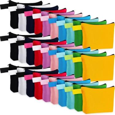 Imagem de Bolsas de maquiagem de lona Frienda, pacote com 40, bolsa de cosmético