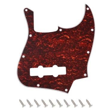 Imagem de Banworks Jazz Bass Pickguard 4 Ply 10-Hole J Bass JB Scratch Plate para EUA/Mexican Modern Style Fender Jazz Bass JT/HB-11 Red Tortoiseshell