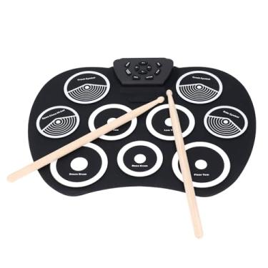 Imagem de Domary Conjunto de Bateria Eletrônica Leve e Portátil, 9 Almofadas, Kit de Enrolamento Com Suporte de Pedal, Cabo USB para Praticar Em Qualquer Lugar