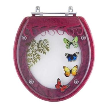 Imagem de Tampa Vaso Acrilico Decorado Magenta Parati p/Logasa