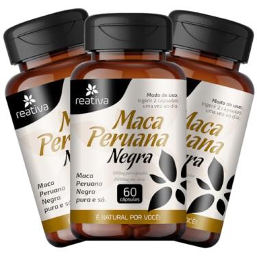 Imagem de 3 Suplemento Maca Peruana Negra com 60 Cápsulas em Cada Pote