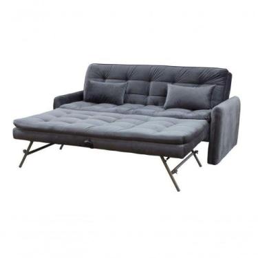 Imagem de Sofá Cama Com Cama Auxiliar Madalena Veludo Chumbo - MATRIX