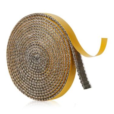 Imagem de Vedação de fita de lareira 3 m x 1,5 cm x 0,2 cm corda autoadesiva de fibra de vidro junta de vedação de corda de substituição corda plana de fogão de madeira para lareiras fogões a lenha