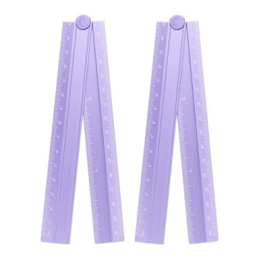Imagem de Generic 2 réguas retas dobráveis de 30 cm, transferidor métrico de liga de alumínio, régua angular dobrável, ferramenta de medição geométrica com linha angular para escritórios de artistas de