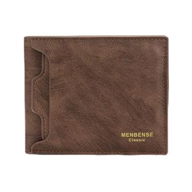 Imagem de Carteira masculina dobrável, poliuretano fino 2 em 1 com porta-cartões removível, 8 compartimentos para cartões, 2 compartimentos para dinheiro, 1 bolso com zíper, porta-cartões de visita para homens