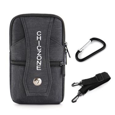 Imagem de Pochete masculina, bolsa de cintura transversal, bolsa de cinto para viagem, caminhada, caminhada, ciclismo, fácil de carregar qualquer telefone, carteira, Preto, Preto