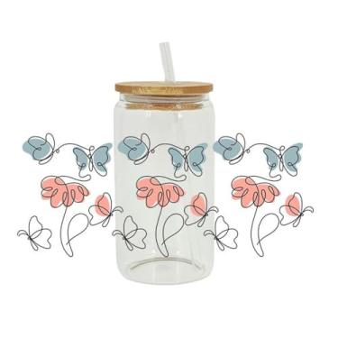 Imagem de Adesivos de copo DIY em forma de borboleta impressos 473 ml, adesivos de transferência 3D (05)