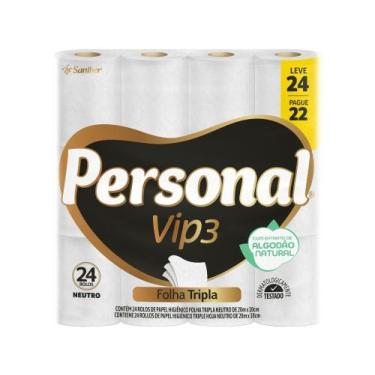Imagem de Papel Higiênico Folha Tripla Personal Vip 24 Rolos 20m