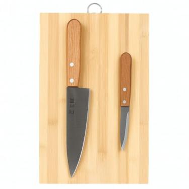 Imagem de Kit Tábua de Madeira com 2 Facas – Ideal para Cortar e Servir Carnes, Legumes, Queijos e Petiscos – Tábua Multiuso