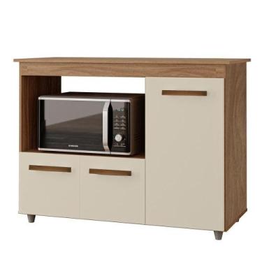 Imagem de Balcão Multiuso Forno 3 Portas 114 Cm Liza Savana Off White Mobbs - MO