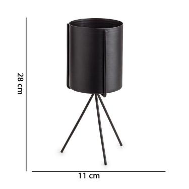 Imagem de Kit 3 Cachepot Metálico Preto Suporte