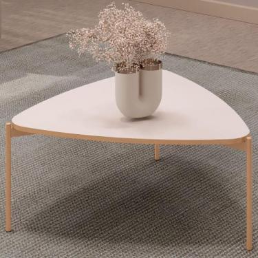 Imagem de Mesa De Centro Decorativa Sala de Estar Industrial Trina D05 Off White