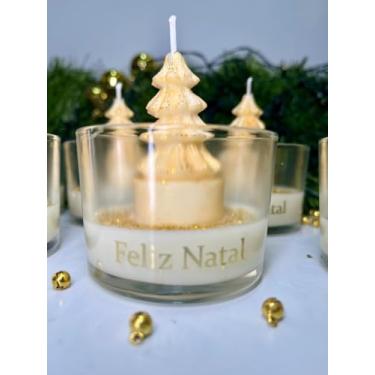 Imagem de Vela Aromática Feliz Natal com Brilho Presente Lembrancinha