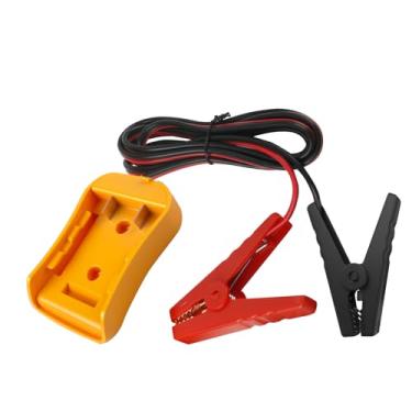 Imagem de Adaptador de cabos de ligação compatível com bateria Dewalt 20 V, bateria portátil de 12 AWG 1,9 m, para arranque automotivo, cabos de impulsionador de energia para partida de carro usando ferramenta