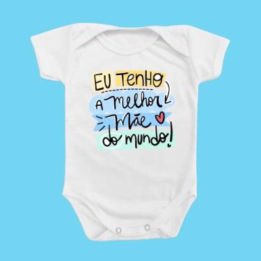 Imagem de Roupinha Body Bebê a Melhor Mãe do Mundo Presente Menino Azul Mimo - N