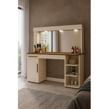 Imagem de Penteadeira Off White Grande Com 2 Gavetas E 1 Porta Cj