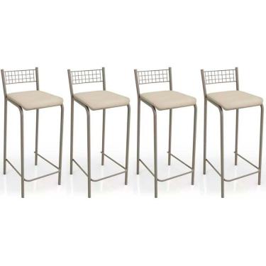 Imagem de Banqueta Gênova B705 Kit 4 Un Niquel/nude 16 - Kappesberg