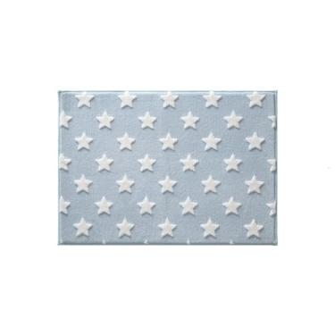 Imagem de Tapete Infantil Jolitex Mimo Estrelas Azul 0,70Cm X1,00Cm