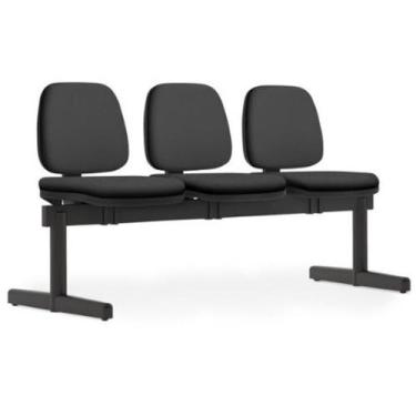 Imagem de Cadeira Longarina 3 Lugares Recepção Sala De Espera Work F02 Sintético