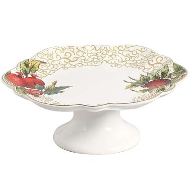 Imagem de Prato para Bolo Encanto Dourado de Cerâmica 28cm - Scalla