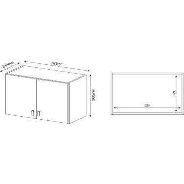 Imagem de Armário Aéreo Baixo Multiuso 2 Portas AM3103 Tecno Mobili - Tecnomobil
