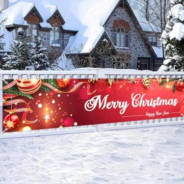 Imagem de BlissYard Feliz Natal Banner Horizontal Longo Pano de Fundo Feriado Inverno País das Maravilhas Fotografia Fundo para Decorações de Festa de Natal Decoração de Casa Tecido Suporte de Cabine de Fotos