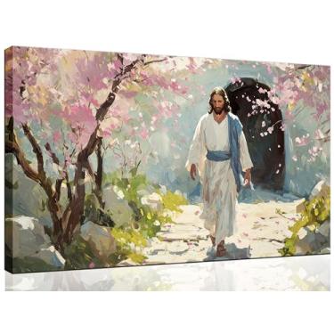 Imagem de Arte de parede ressurreição de Jesus Cristão Salvador Ressuscitado Pôsteres Impressões Jesus Deixa o Túmulo Imagens Pintura Cristo Deus Tela Decoração de Parede para Igreja Galeria Decoração de Casa