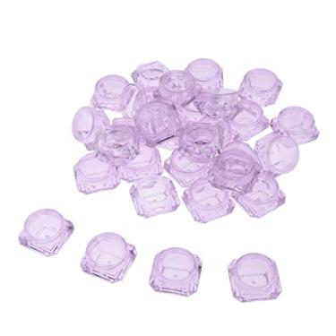 Imagem de barenx Potes de plástico 30X refil com tampas para bálsamos labiais pomadas cremes cosméticos - roxo