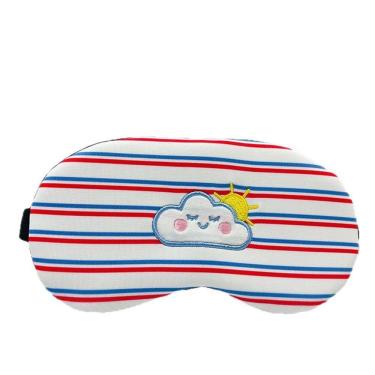 Imagem de Máscara de dormir listrada em poliéster macio com design de nuvem para dormir