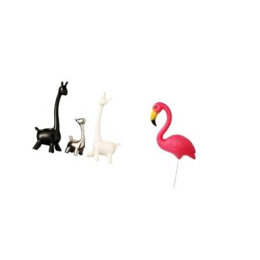 Imagem de Fenteer Estátua de Cerâmica de Girafa, Peça Central Moderna para Mesa, Escritório, Estante, Decoração de Quarto, Estatueta de Pássaro, Ornamento de Quintal, E