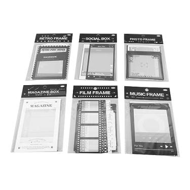 Imagem de Molduras para scrapbook, retrô, estilos variados, adesivos duráveis ​​para fotos de animais de estimação, para projetos de artesanato diy e embrulho de presente, 6 sacos, 15