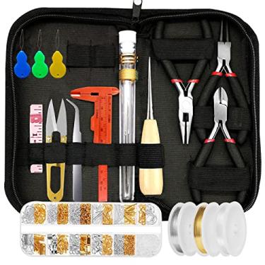 Imagem de MONVICT Kit de suprimentos para fabricação de joias - 24 + 845 peças de ferramentas de fabricação de joias para reparo, artesanato, brincos, anéis e miçangas