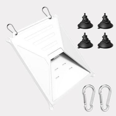 Imagem de TIMVIEA Starlink Mini capa protetora, Starlink Mini capa com 4 ventosas e 2 mosquetões, capa de silicone líquido para janela de teto solar externo RV (branca)