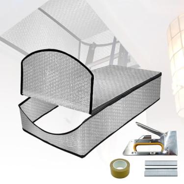 Imagem de Jokuye Cobertura de isolamento de escada do sótão - Barreira de bolha de alumínio resistente para aberturas de 63,5 cm x 137,2 cm x 28 cm, rolha de corrente de ar com eficiência energética para portas
