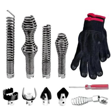 Imagem de 10 peças de acessório de broca de cobra de drenagem para kit de cortador de trado de drenagem compatível com pontas de cabos de cobra de drenagem RIDGID K-400 C-4 C-6 C-7 C-8 C-9 5/20.3 cm, substitua