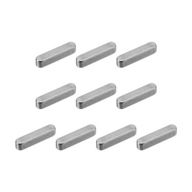 Imagem de uxcell Chave de pena redonda de 10 peças, 5 x 5 x 25 mm de aço inoxidável para conexão de fixação de tipo de eixo