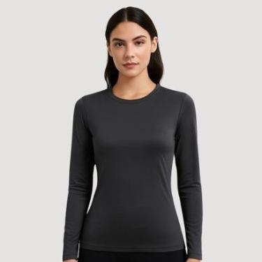 Imagem de Camiseta Feminina Térmica UV Manga Longa para Academia e Esporte Alta Performance e Mobilidade-Feminino