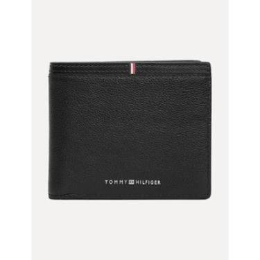 Imagem de Carteira Tommy Hilfiger Masculina Couro Central Mini Flag Preta-Masculino