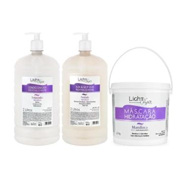 Imagem de LIGHT HAIR PROFESSIONAL Kit Lavatório Mandioca Shampoo e Condicionador 2L + Máscara 2,5Kg