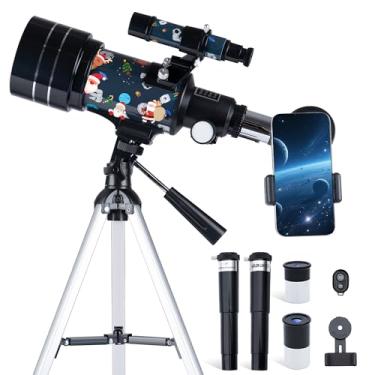 Imagem de FREE SOLDIER Telescope for Kids 70mm Aperture Astronomical Refractor Telescopes for Beginners (15X-150X) 300mm Telescope for Adults High Powered with A Phone Adapter & A Wireless Remote (Spaceman)