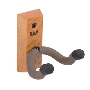 Imagem de Hold Up Displays - Suporte de parede vertical para arma de armazenamento e rifle segura com segurança arma de fogo e arco - Madeira real colhida em Wisconsin - Feito nos EUA - Cereja