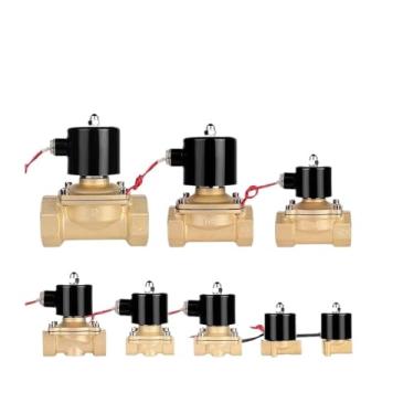 Imagem de Válvula solenóide normalmente fechada de latão - DC12V, DC24V, AC110V, AC220V para controle água, óleo e ar(DN8,24V)