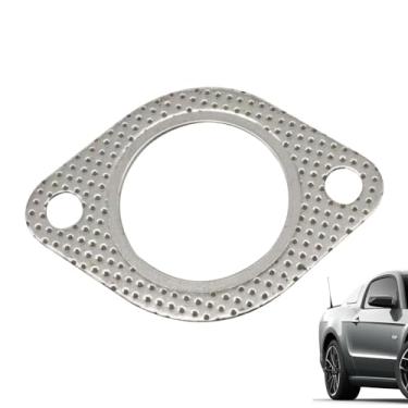 Imagem de Junta do Flange de Escape,Almofada de vedação de substituição Junta de flange de 2 parafusos | Junta de interface de grafite de aço inoxidável com 2 parafusos para tubos de descarga e escapamento de c